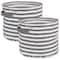 DII® Medium Round Stripes PE-Coated Herringbone Woven Cotton Laundry Bin, 2ct.